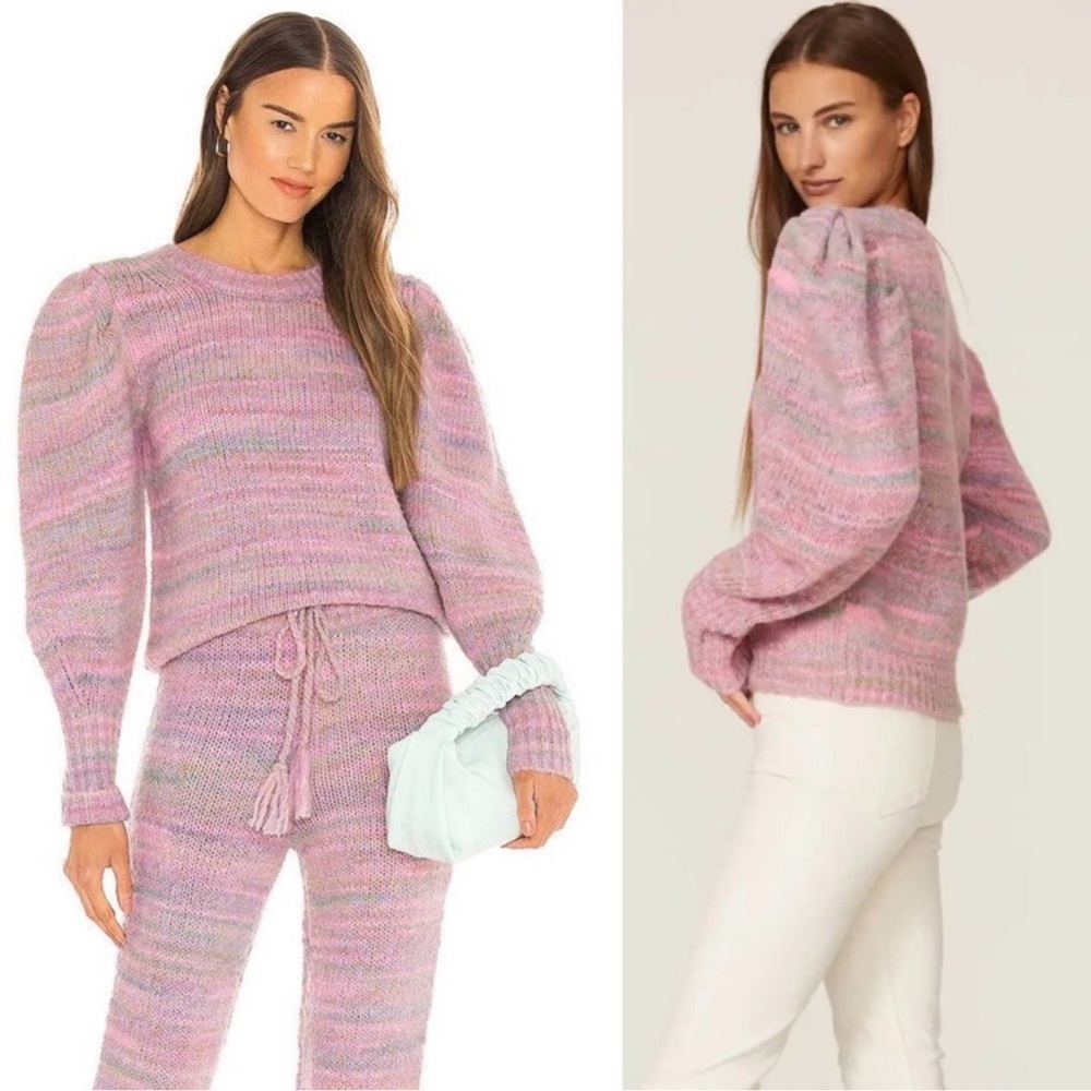 LOVESHACKFANCY pink Aquarius pullover sweater